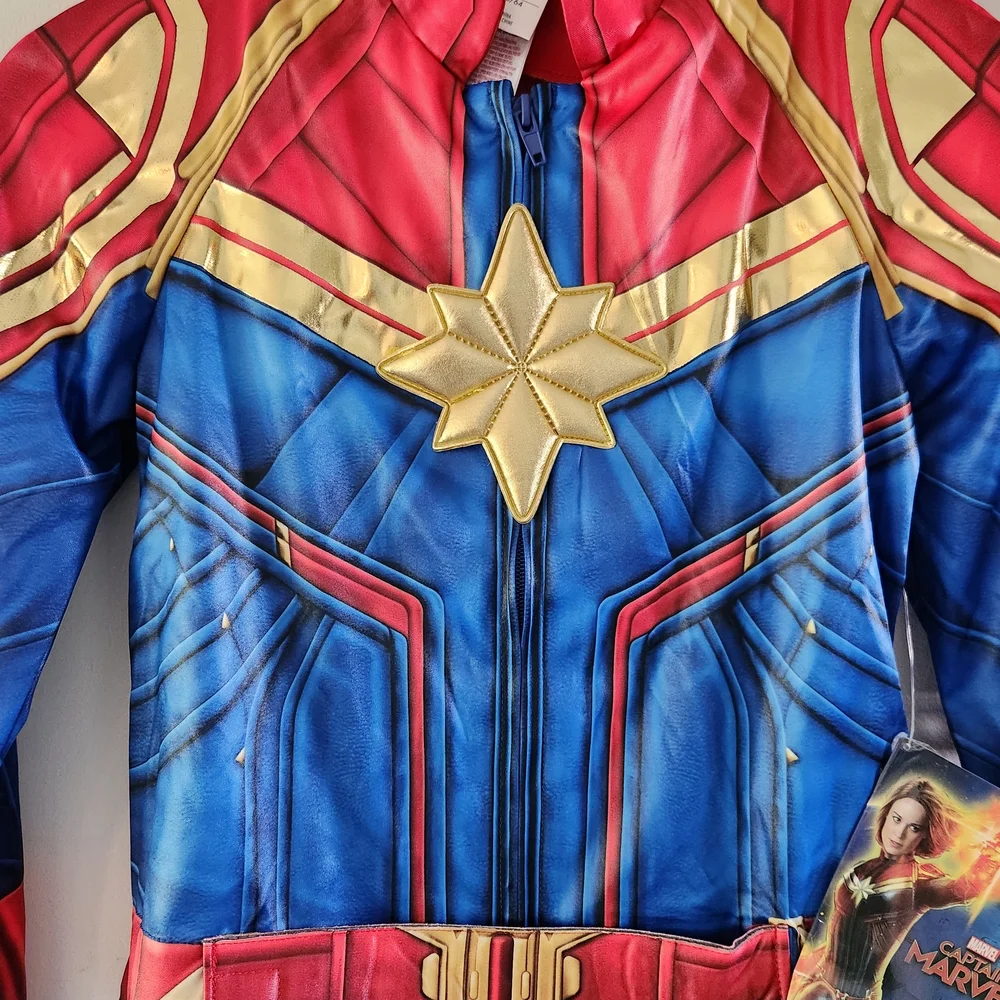 NWT Captain Marvel Kids Costume - Red, Blue, Gold